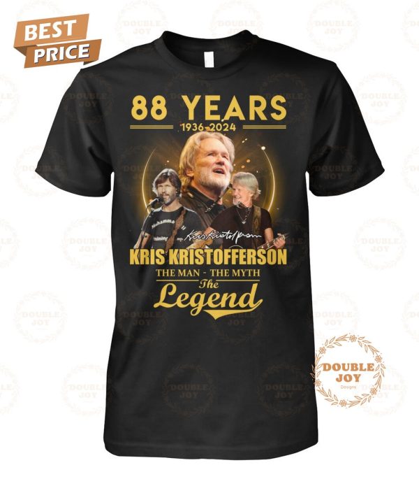 Kris Kristofferson 88 Years 1936-2024 The Men – The Myth The Legend T-Shirt