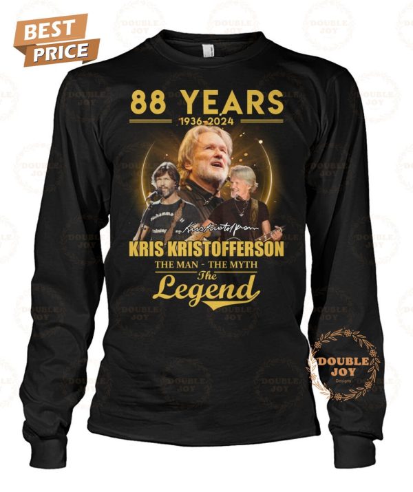 Kris Kristofferson 88 Years 1936-2024 The Men – The Myth The Legend T-Shirt