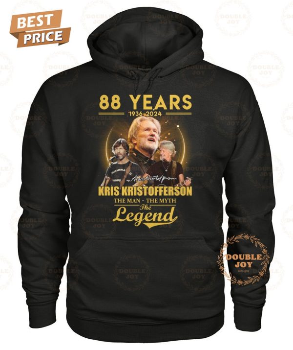 Kris Kristofferson 88 Years 1936-2024 The Men – The Myth The Legend T-Shirt