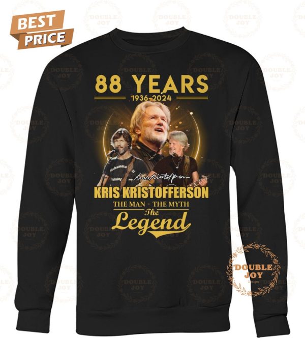 Kris Kristofferson 88 Years 1936-2024 The Men – The Myth The Legend T-Shirt