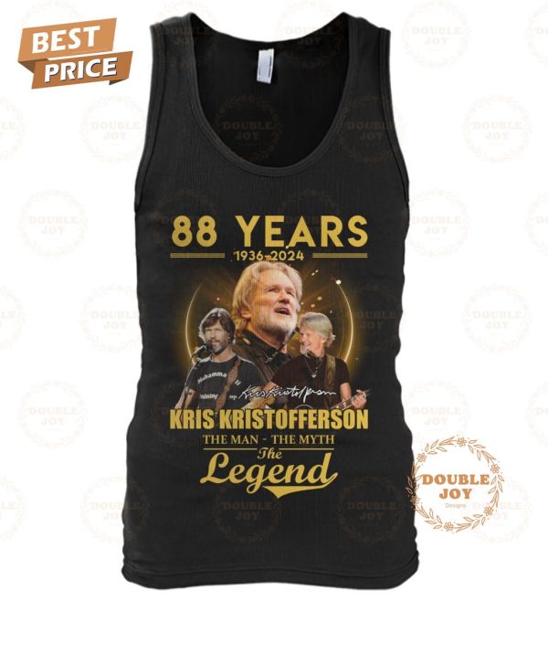 Kris Kristofferson 88 Years 1936-2024 The Men – The Myth The Legend T-Shirt