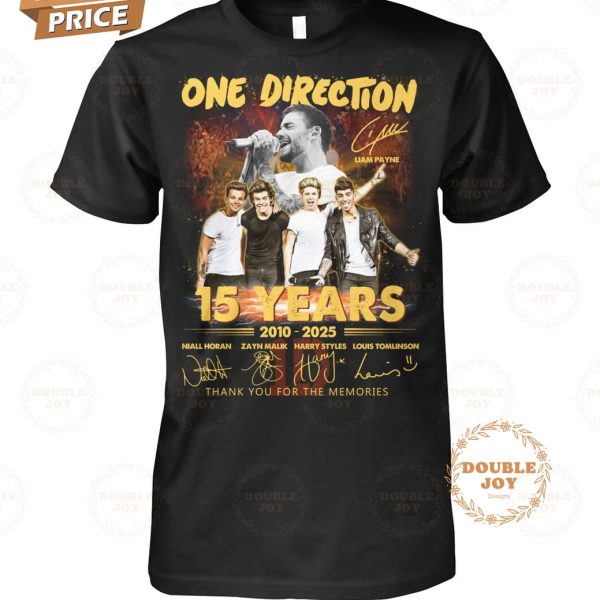 Liam Payne X One Direction 15 Years 2010-2025 Thank You For The Memories T-Shirt