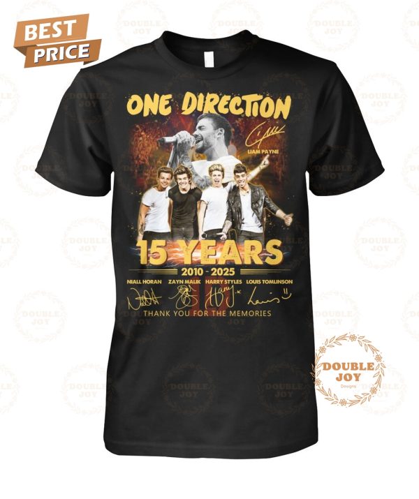 Liam Payne X One Direction 15 Years 2010-2025 Thank You For The Memories T-Shirt