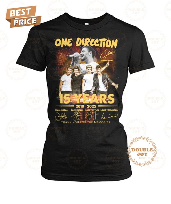 Liam Payne X One Direction 15 Years 2010-2025 Thank You For The Memories T-Shirt