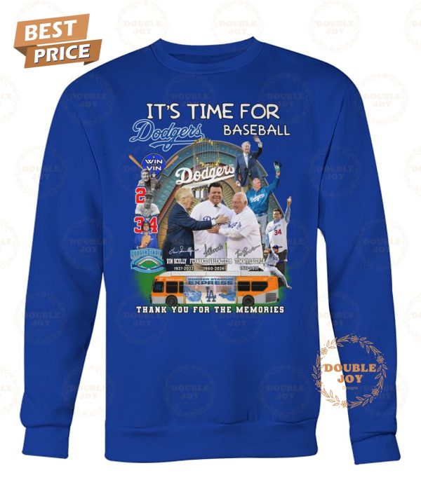 Los Angeles Dodgers Win It’s Time For Dodgers Baseball Thank You For The Memories T-Shirt