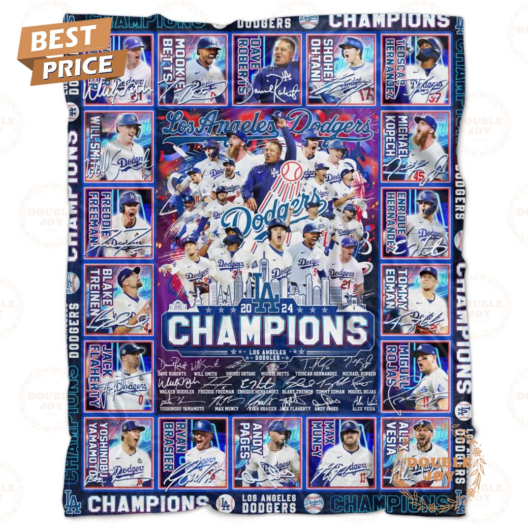 Los Angeles Dodgers World Series 2024 Champions Blanket