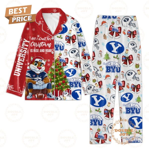 BYU Cougars All I Want For Christmas Is Rise And Roar Pajamas Set