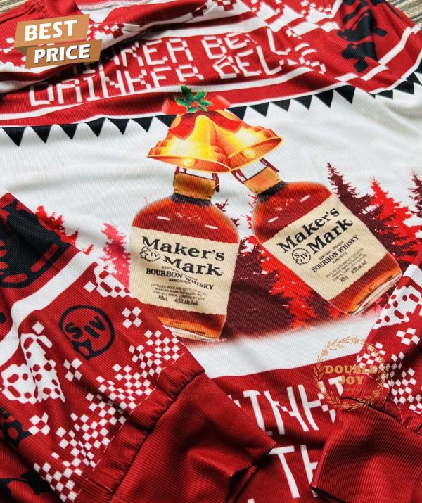 Maker’s Mark Christmas Sweater – Festive Holiday Drinking Theme ‘Drinker Bells’ Design