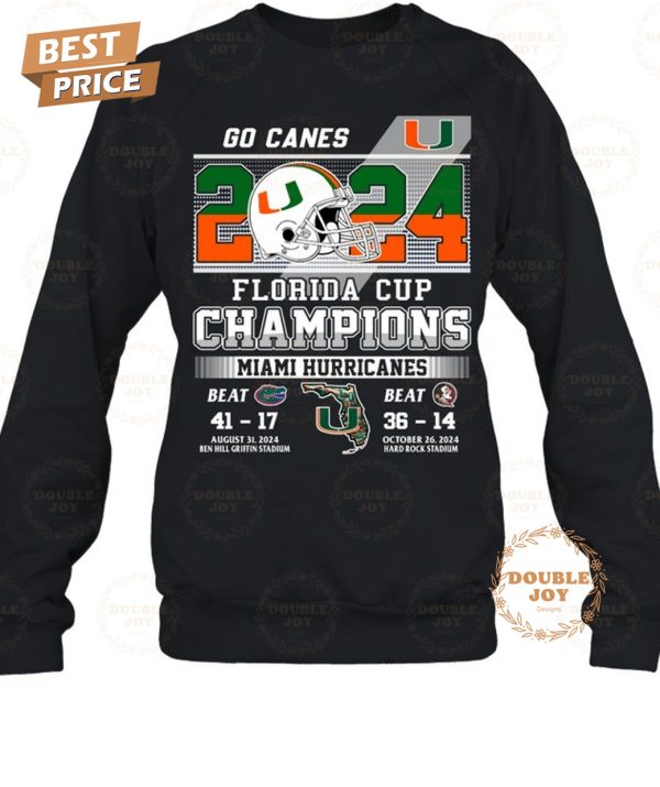 Miami Hurricanes Go Canes 2024 Florida Cup Champions T-Shirt