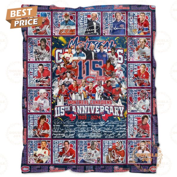 Montreal Canadiens 115th Anniversary 1909-2024 Fleece Blanket