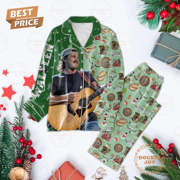 Morgan Wallen Tour Merry Christmas Pajamas Set – Green