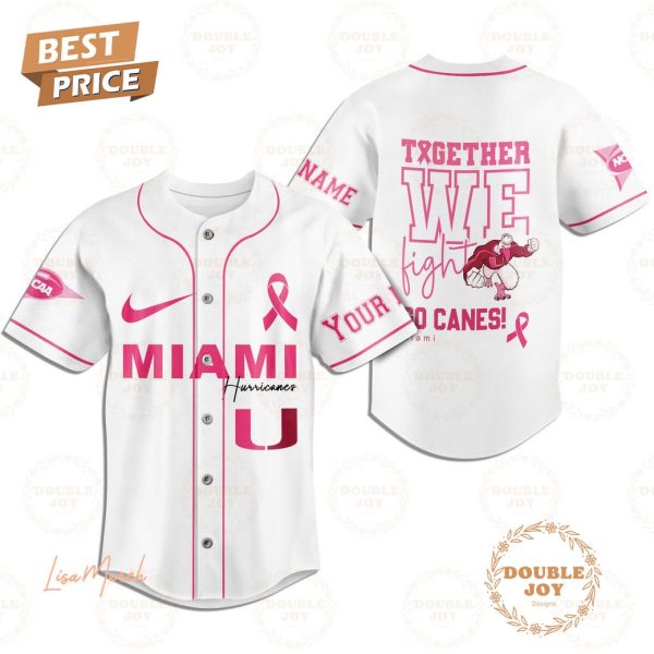 Together We Fight Miami Hurricanes Custom Name Baseball Jersey