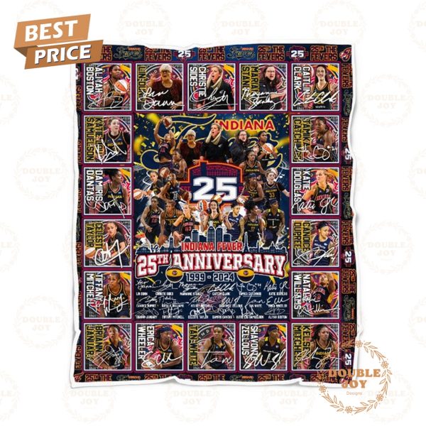 Indiana Fever 25th Anniversary 1999-2024 Fleece Blanket