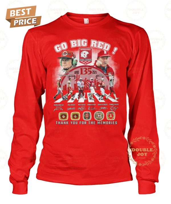 Nebraska Cornhuskers Go Big Red! 135th 1890-2025 Thank You For The Memories T-Shirt