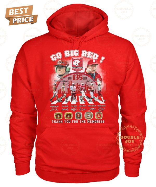 Nebraska Cornhuskers Go Big Red! 135th 1890-2025 Thank You For The Memories T-Shirt