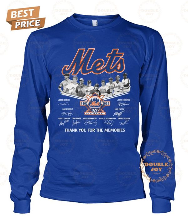 New York Mets 62nd Anniversary 1962-2024 Thank You For The Memories 2D T-Shirt