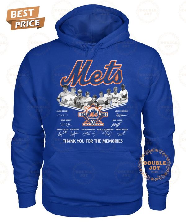 New York Mets 62nd Anniversary 1962-2024 Thank You For The Memories 2D T-Shirt