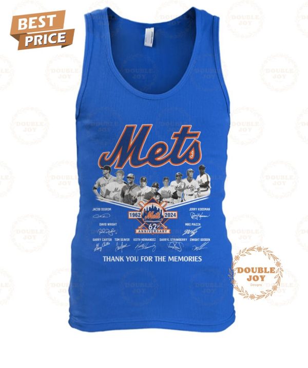 New York Mets 62nd Anniversary 1962-2024 Thank You For The Memories 2D T-Shirt