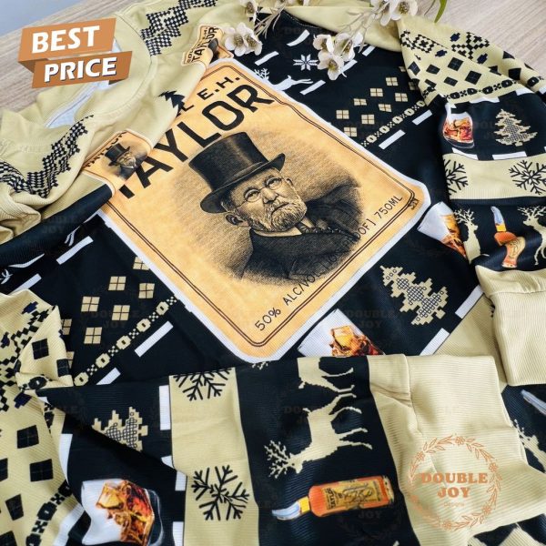 Colonel E.H. Taylor Bourbon Ugly Christmas Sweater for Whiskey Lovers – Holiday Party Apparel