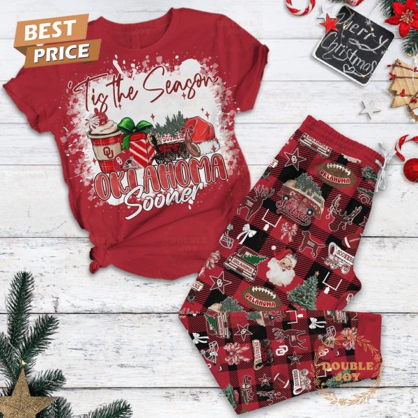 Oklahoma Sooners Tis The Season Christmas Fleece Pajamas Set