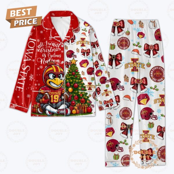 Iowa State Cyclones All I Want For Christmas Is Cyclones Nation Pajamas Set