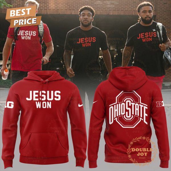 Ohio State Buckeyes Jesus Won 2024 T-Shirt,Hoodie – Red