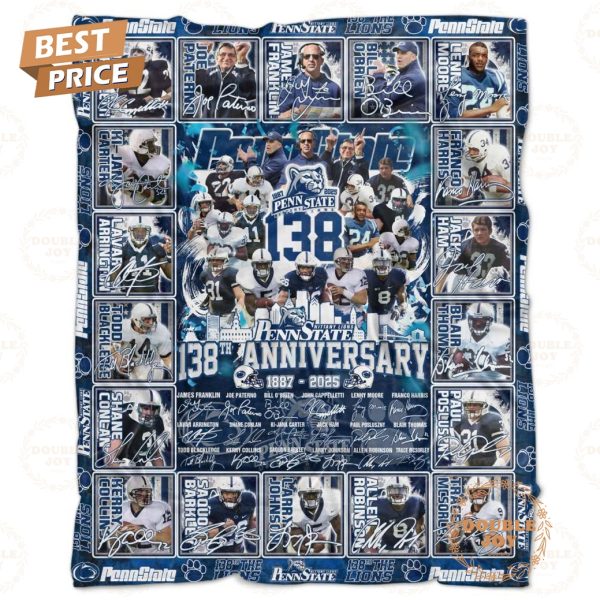 Penn State Nittany Lions 138th Anniversary 1887-2025 Fleece Blanket