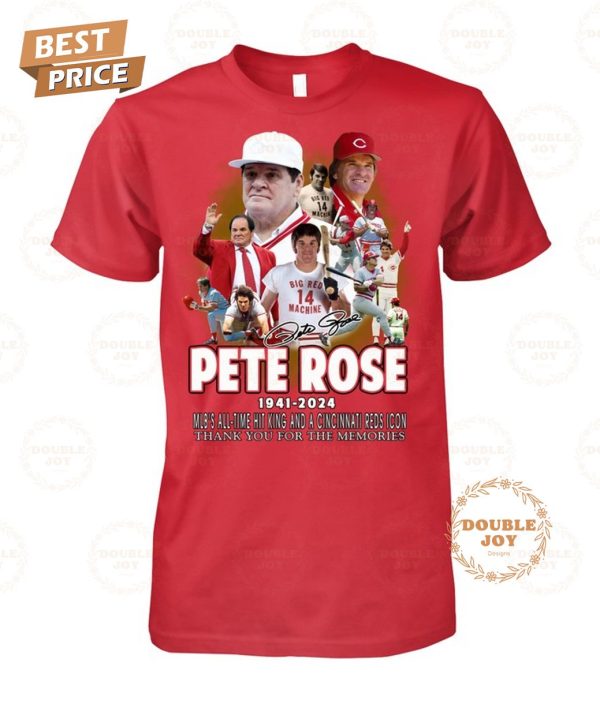 Pete Rose 83th 1941-2024 Thank You For The Memories T-Shirt