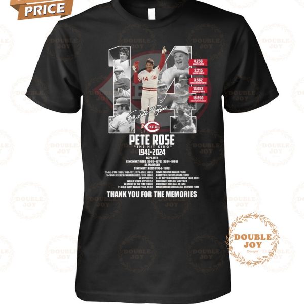 Pete Rose _The Hit King_ 83th 1941-2024 Thank You For The Memories T-Shirt