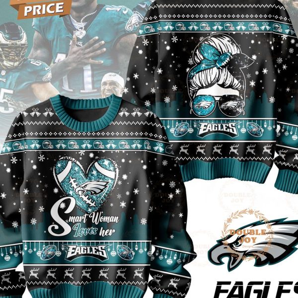 Philadelphia Eagles Smart Woman Loves Her Christmas Sweater