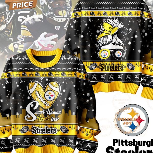 Pittsburgh Steelers Smart Woman Loves Her Christmas Sweater