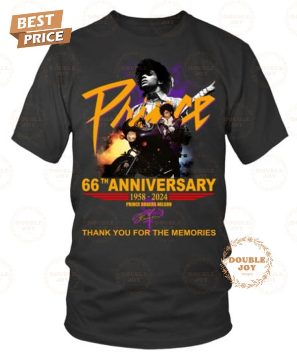 Prince Rogers Nelson 66th Anniversary 1958-2024 Thank For The Memories T-Shirt