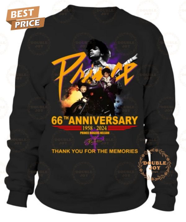 Prince Rogers Nelson 66th Anniversary 1958-2024 Thank For The Memories T-Shirt