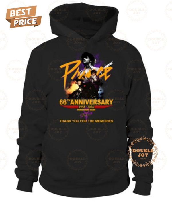 Prince Rogers Nelson 66th Anniversary 1958-2024 Thank For The Memories T-Shirt