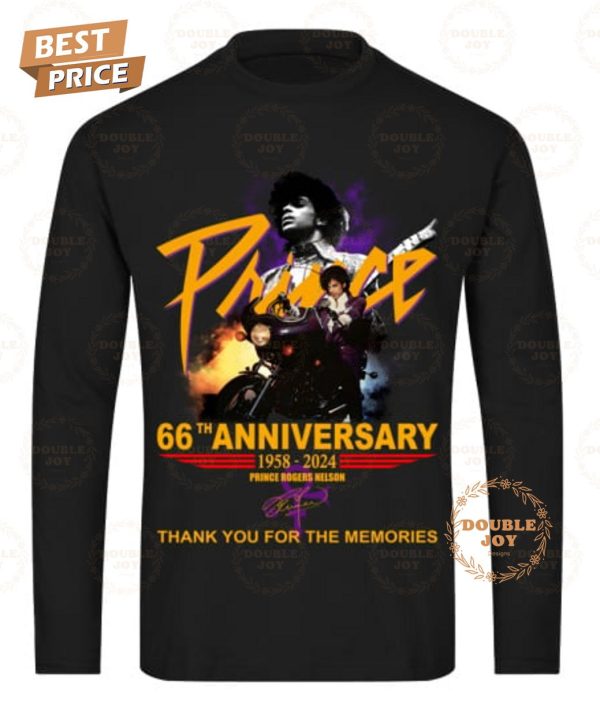 Prince Rogers Nelson 66th Anniversary 1958-2024 Thank For The Memories T-Shirt