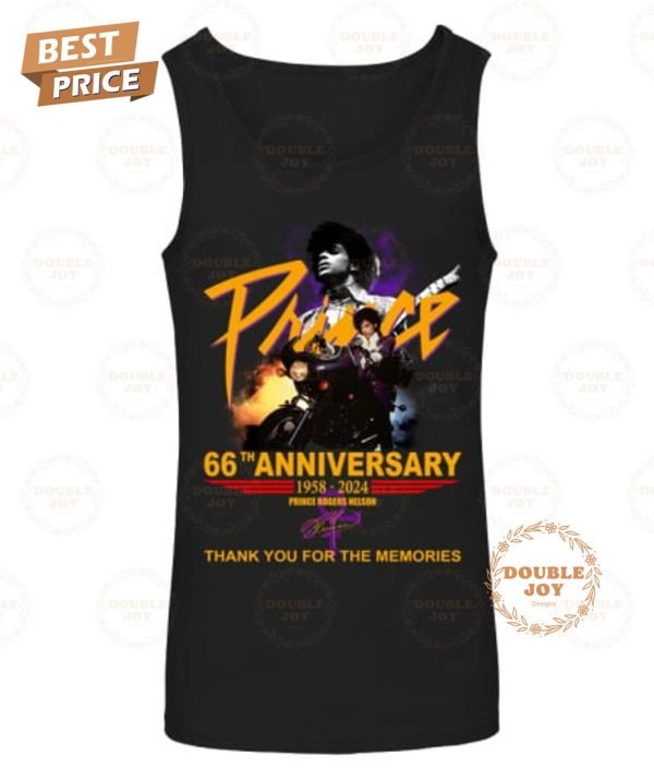 Prince Rogers Nelson 66th Anniversary 1958-2024 Thank For The Memories T-Shirt