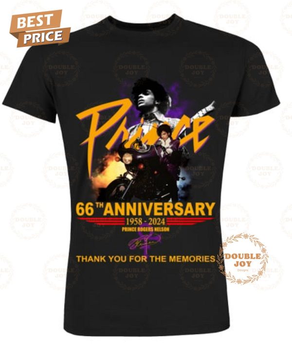 Prince Rogers Nelson 66th Anniversary 1958-2024 Thank For The Memories T-Shirt