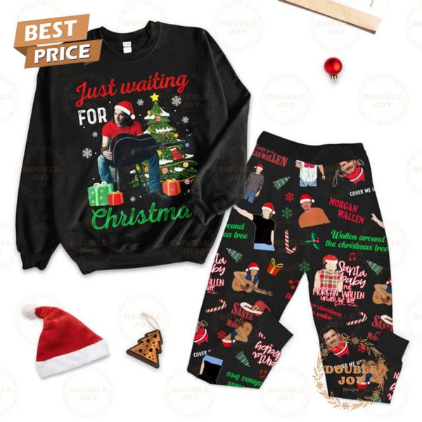 Just Waiting For Morgan Wallen Christmas Fleece Pajamas Set