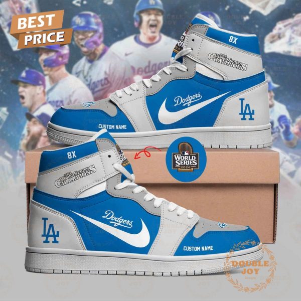 Los Angeles Dodgers World Series Champions 2024 “8X” Custom Name Jordan 1 High Top Shoes