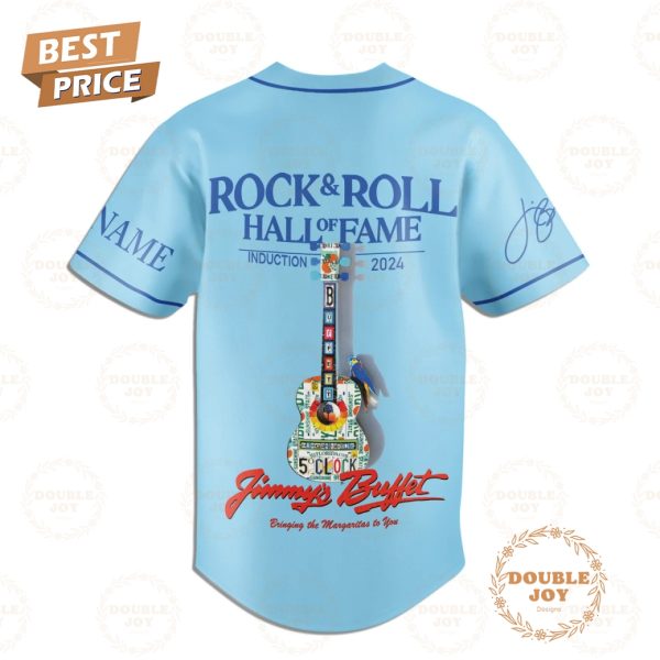 Rock & Roll Hall Of Fame Induction 2024 Jimmy Buffett “Bringing The Margaritas To You” Custom Name Baseball Jersey