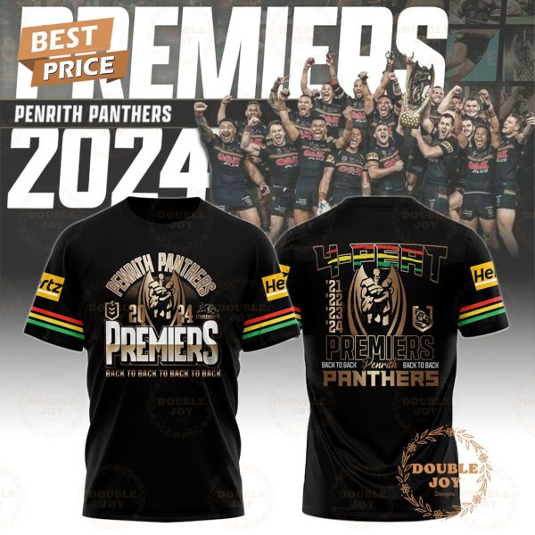 Penrith Panthers 2024 Premiers Back To Back To Back To Back 3D T-Shirt