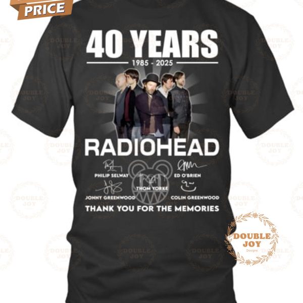 Radiohead 40 Years 1985-2025 Thank You For The Memories T-Shirt