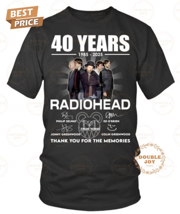 Radiohead 40 Years 1985-2025 Thank You For The Memories T-Shirt