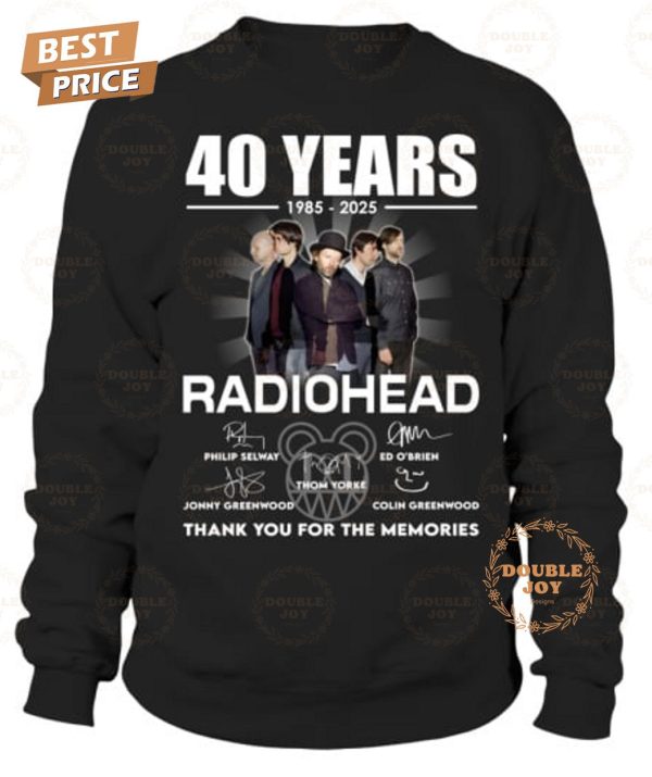 Radiohead 40 Years 1985-2025 Thank You For The Memories T-Shirt