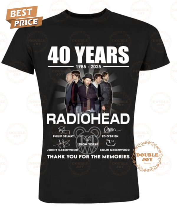 Radiohead 40 Years 1985-2025 Thank You For The Memories T-Shirt