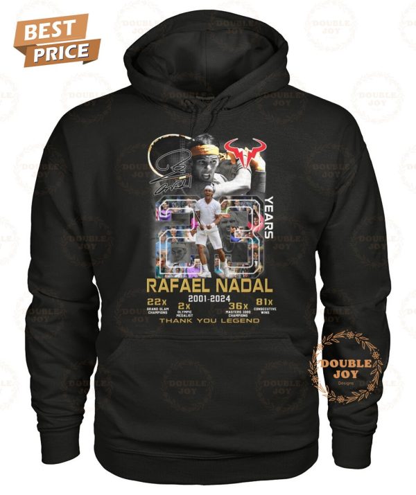 Rafael Nadal 23 Years 2001-2024 Thank You Legend 2D T-Shirt