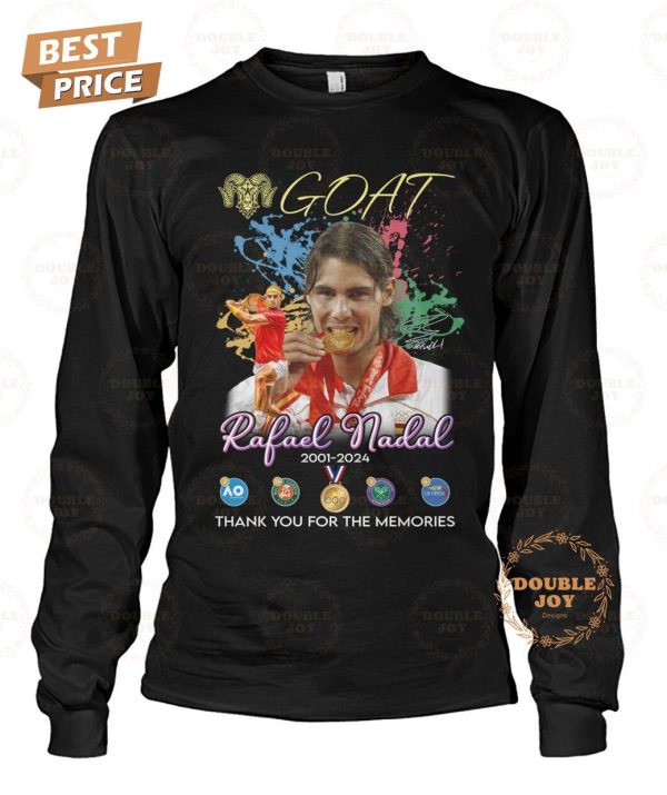 Rafael Nadal Goat 2001-2024 Thank You For The Memories 2D T-Shirt