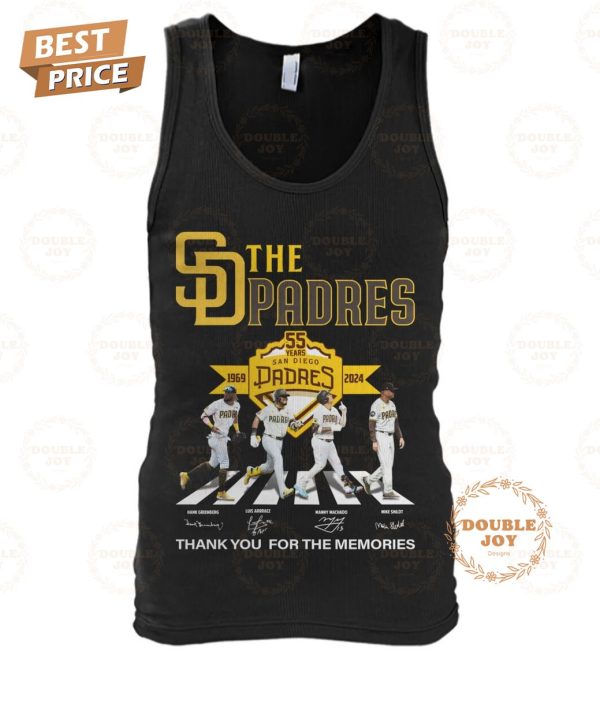 San Diego Padres 55 Years 1969-2024 Thank You For The Memories T-Shirt