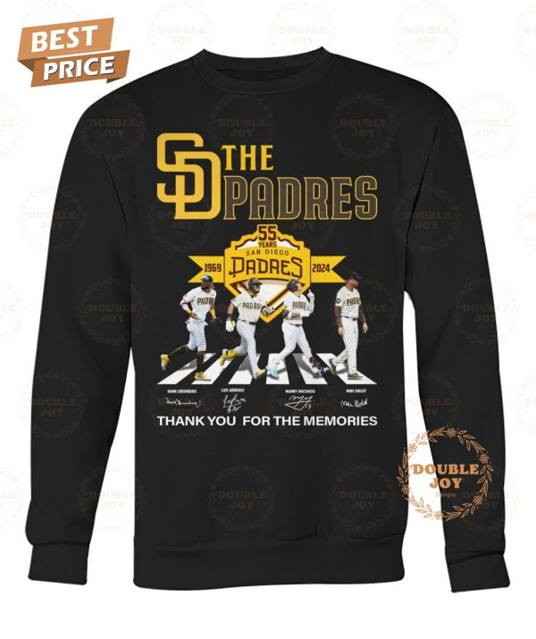 San Diego Padres 55 Years 1969-2024 Thank You For The Memories T-Shirt