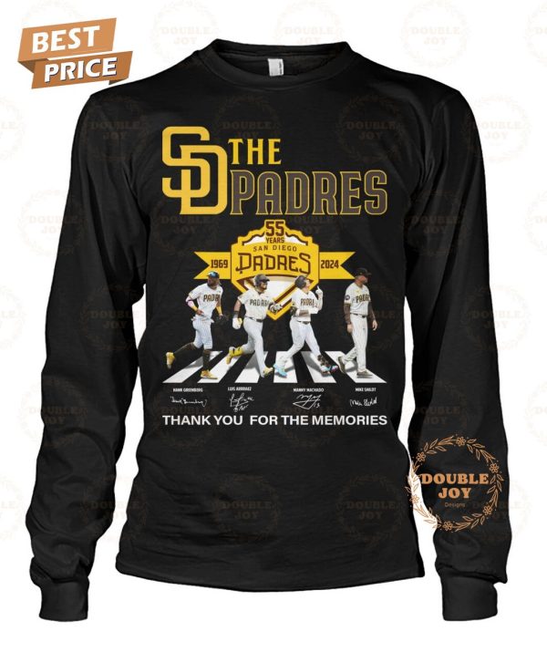 San Diego Padres 55 Years 1969-2024 Thank You For The Memories T-Shirt